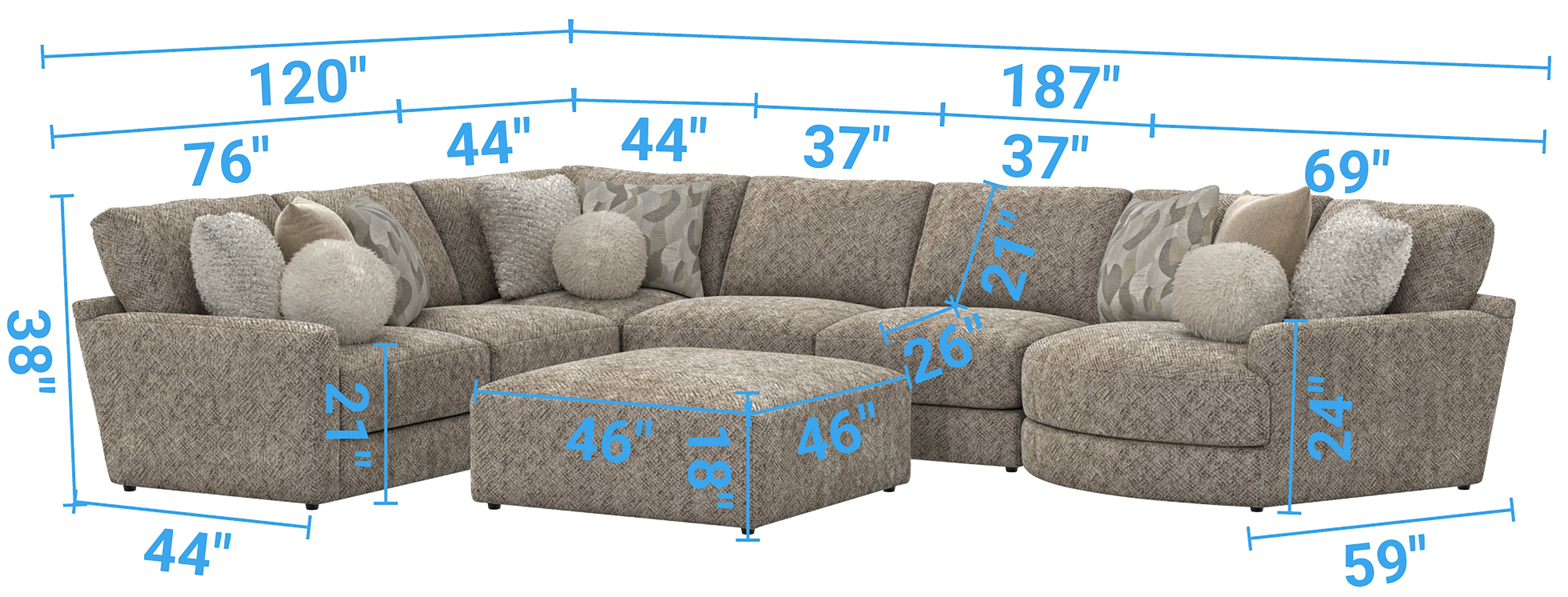 Turner Mushroom Modular Sectional